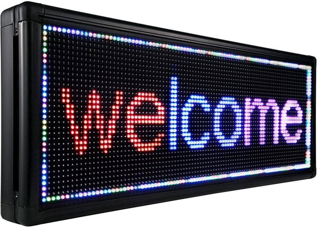 an LED Sign Screen that welcomes customers