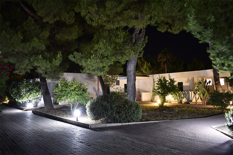 A luxury house with its professional landscape lighting